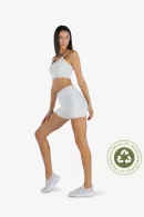 YesEco Women's Activewear White Stretchable Shorts