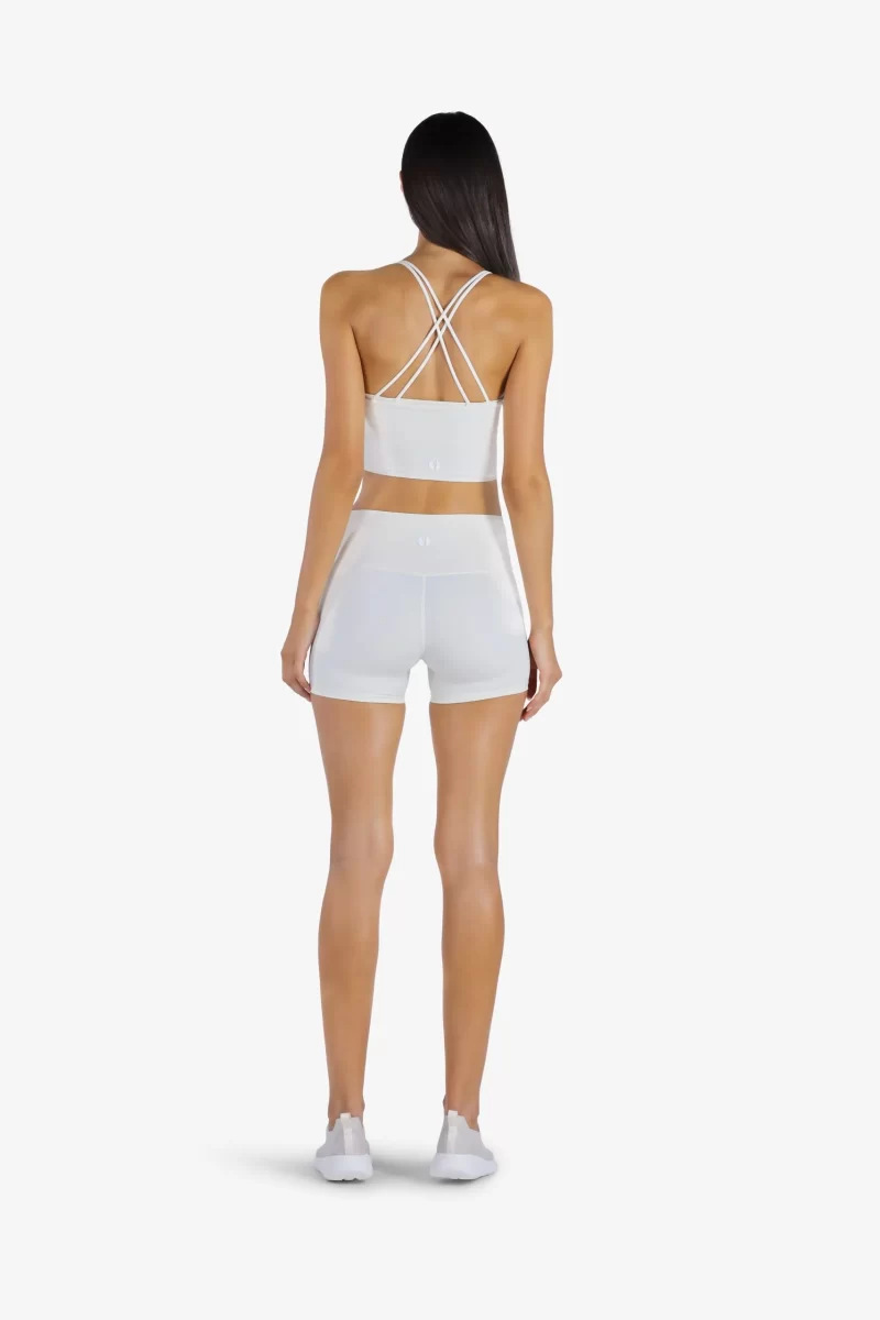 YesEco Women's Activewear White Stretchable Shorts
